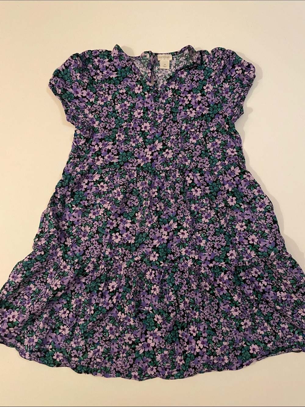 Lavender Purple Floral Cottagecore Crewcuts Summer Dress EUC